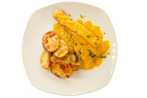 Salmón al curry de coco